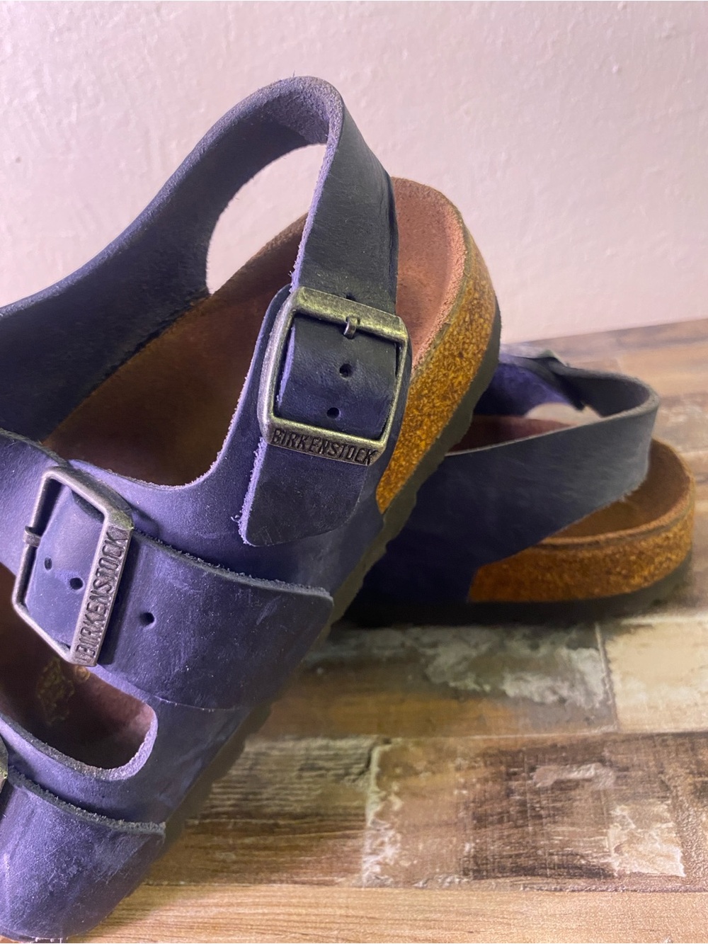 Birkenstock Arizona Double Strap Black Leather Sandals - Picture 3 of 9
